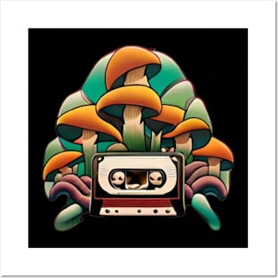 tape psychedelic mushrooms music Posters and Art